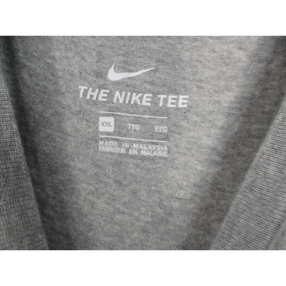 Nike Mens Futura Logo T-Shirt‎ Heather Gray Silver Metallic Graphic Tee XL